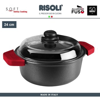 Антипригарная литая кастрюля Soft Safety Cooking, D 24 см, Risoli