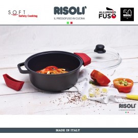 Антипригарная литая кастрюля Soft Safety Cooking высокая, D 24 см, Risoli