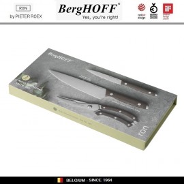 Набор кухонных ножей RON, 2 ножа и ножницы для разделки, BergHOFF