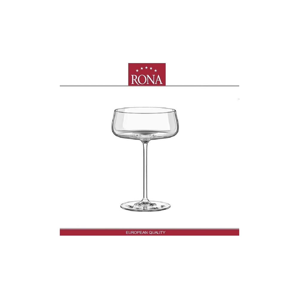 Бокал-блюдце MODE для коктейлей и шампанского, 420 мл, хрустальное стекло, Rona