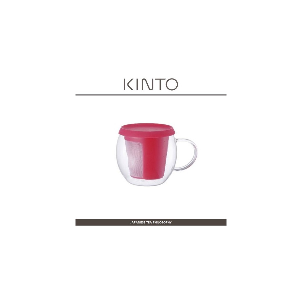Заварочная кружка MIO с крышкой и ситом, 350 мл, розовый, KINTO