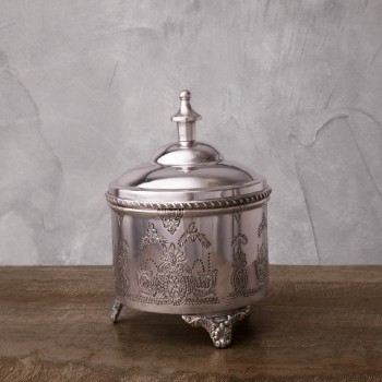 Емкость с крышкой, 12 х 17 см, посеребрение