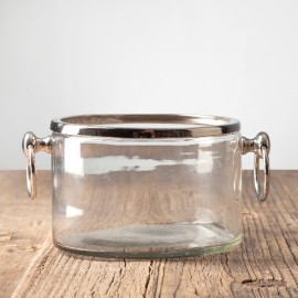 Ведро для льда, D 18 см, стекло, хром