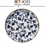 Обеденная тарелка FLEUR DE LIGNE синие цветы, D 21.5 см, TOKYO DESIGN
