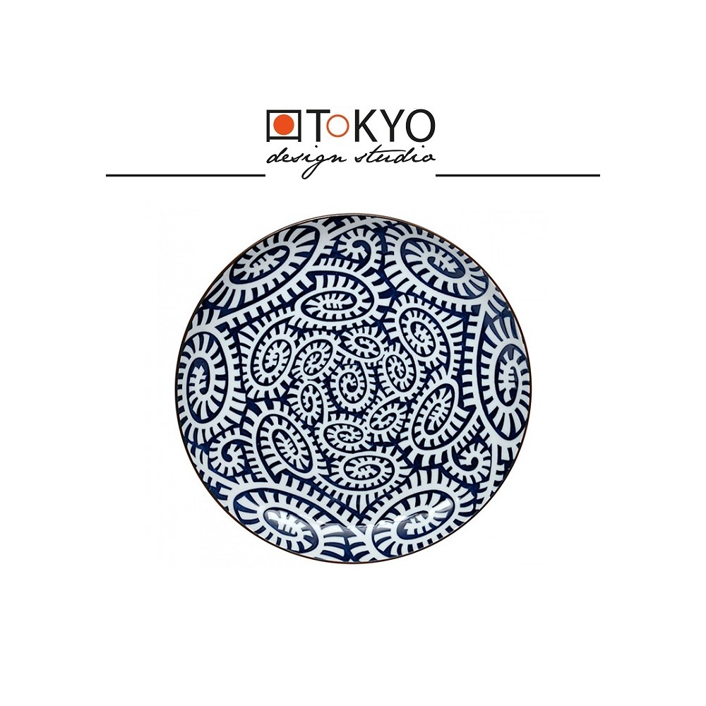 Закусочная тарелка KARAKUSA BLUE, D 21.5 см, TOKYO DESIGN