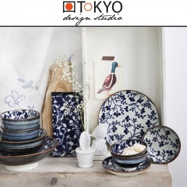 Обеденная тарелка FLEUR DE LIGNE синие цветы, D 25 см, TOKYO DESIGN