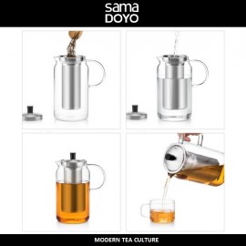Заварочный чайник Modern со съемным стальным фильтром, 1200 мл, SAMADOYO