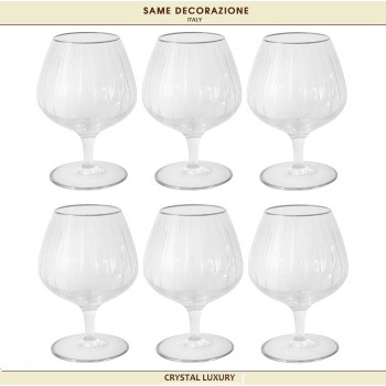 Бокалы Pisa Silver для бренди, коньяка, 6 шт, хрусталь, посеребрение, Same