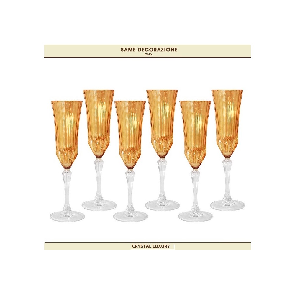Бокалы Adagio Amber для шампанского, 6 шт, 150 мл, цветной хрусталь, Same