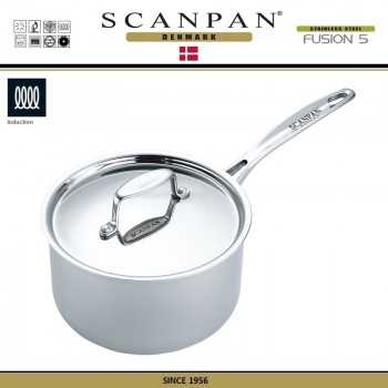Ковш Fusion5 с крышкой, D 14 см, V 1.3 л, индукционная, сталь 18/10, SCANPAN