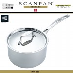 Ковш Fusion5 с крышкой, D 16 см, V 1.9 л, индукционная, сталь 18/10, SCANPAN