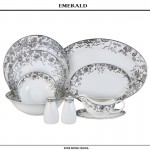 Обеденный сервиз Estelle, 27 предметов на 6 персон, костяной фарфор, Emerald