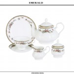 Чайный сервиз Isabella, 21 предмет на 6 персон, костяной фарфор, Emerald