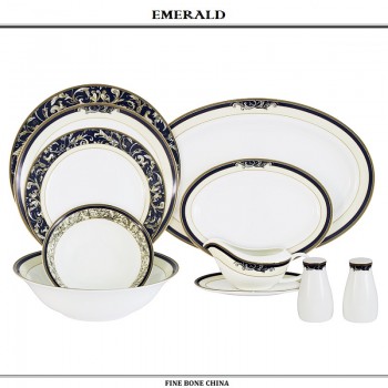 Обеденный сервиз Olimpia, 27 предметов на 6 персон, костяной фарфор, Emerald