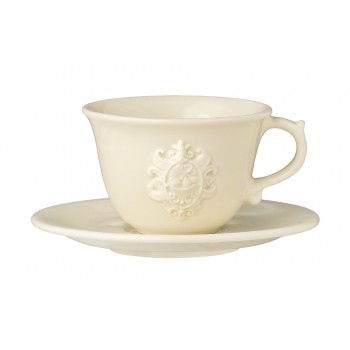Чашка с блюдцем Аральдо (кремовый), V 0,4 л, Nuova Cer