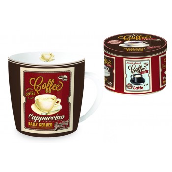Кружка в металлической коробке Capuccino, 350 мл, фарфор, серия Coffee, R2S