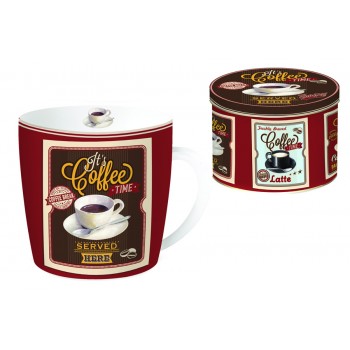 Кружка в металлической коробке Espresso, 350 мл, фарфор, серия Coffee, R2S