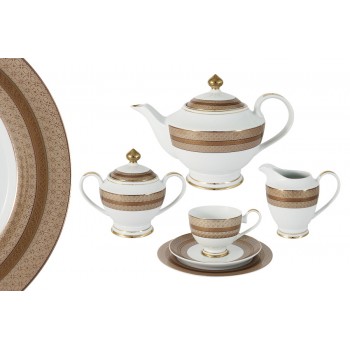 Чайный сервиз 23 предмета на 6 персон Золотой, Shibata