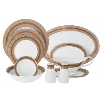 Обеденный сервиз 28 предметов на 6 персон Золотой, Shibata