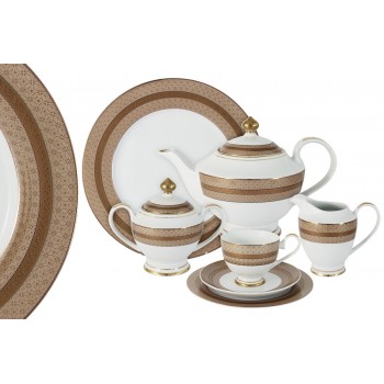 Чайный сервиз 42 предмета на 12 персон Золотой, Shibata