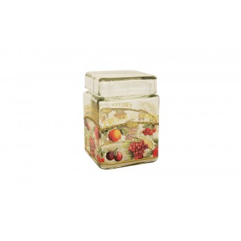 Банка для сыпучих продуктов малая Спелые фрукты, H 15 см, V 1,25 л, Sinoglass