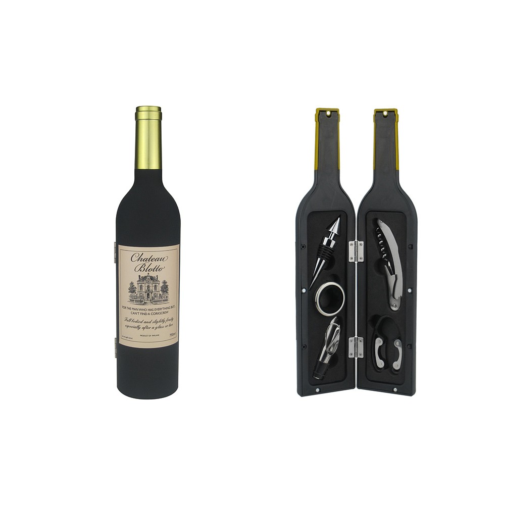 Винный набор 5 пр. Бутылка матовая с золотой пробкой, Wine Tools