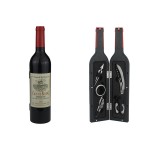 Винный набор 5 пр. Бутылка глянцевая с красной пробкой, Wine Tools