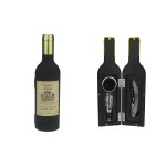 Винный набор 3 пр. Бутылка матовая с золотой пробкой, Wine Tools