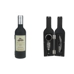 Винный набор 3 пр. Бутылка матовая с серебряной пробкой, Wine Tools