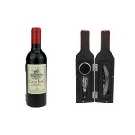 Винный набор 3 пр. Бутылка глянцевая с красной пробкой, Wine Tools