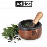 Ступка с пестиком, серия CRUSH, чугун, дерево акации, AdHoc