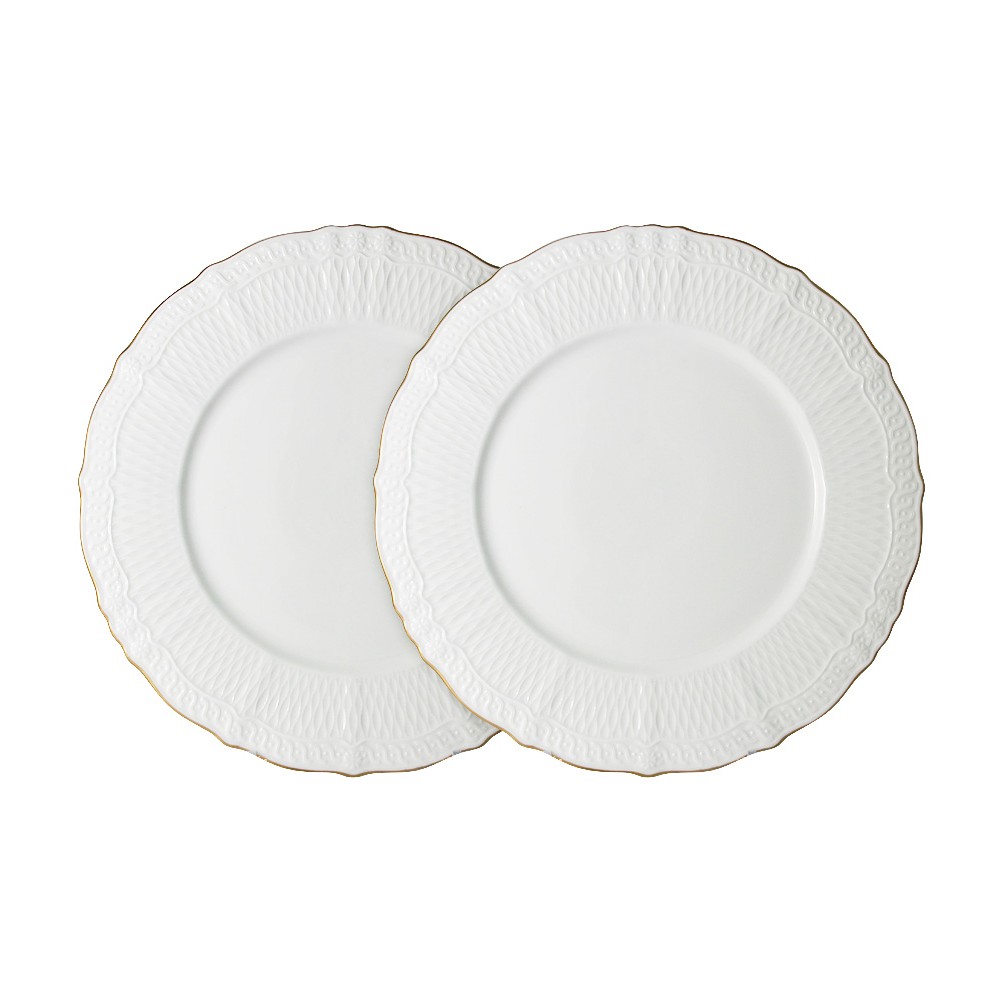 Набор обеденных тарелок Bianca, D 27 см, костяной позолота, Colombo