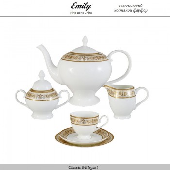 Чайный сервиз Charlotte, 21 предмет на 6 персон, костяной Emily