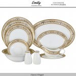 Обеденный сервиз Charlotte, 27 предметов на 6 персон, костяной Emily
