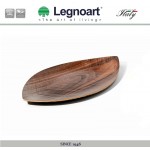 Блюдо малое деревянное сервировочное, ручная работа, дерево орех, L 33 см, W 19,5 см, Legnoart
