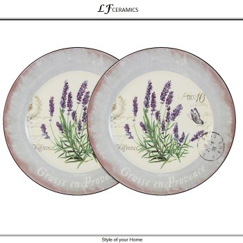 Обеденные тарелки Lavender, 2 шт, D 25 см, керамика, LF Ceramic
