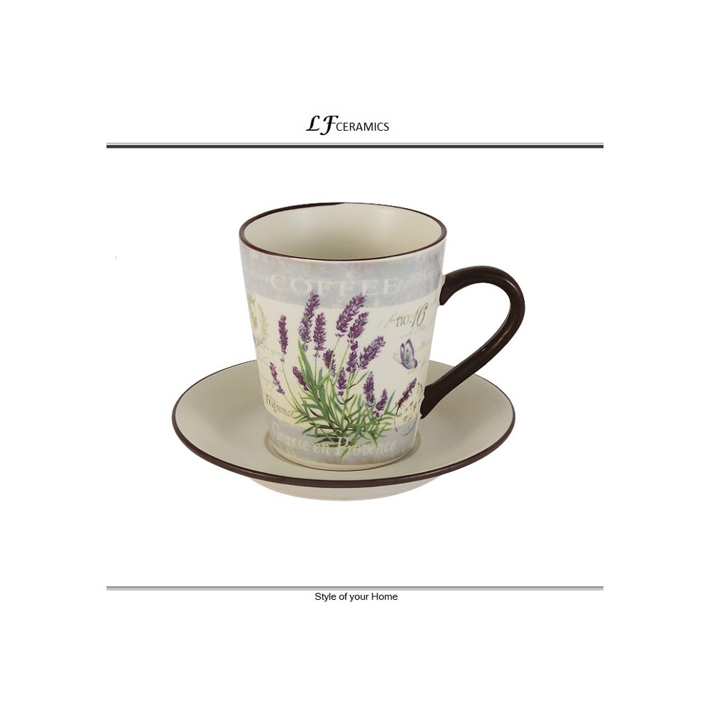 Пара чайная (кофейная) Lavender, 250 мл, керамика, LF Ceramic