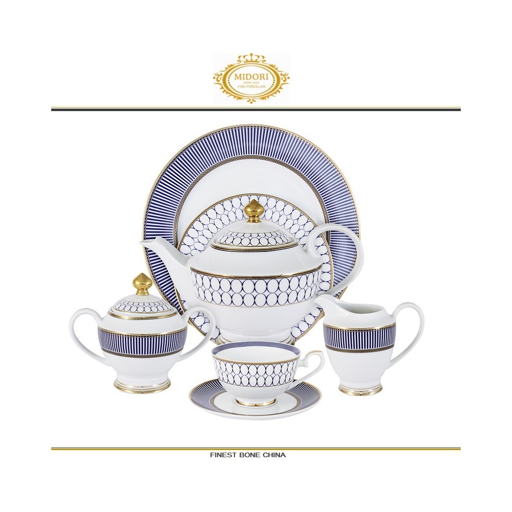 Чайный сервиз Admiralty, 42 предмета на 12 персон, костяной Midori