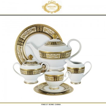 Чайный сервиз Elizabeth, 42 предмета на 12 персон, костяной Midori