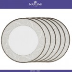 Набор обеденных тарелок Nocturne, 6 шт, D 27 см, костяной посеребрение, NARUMI