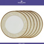 Набор обеденных тарелок Nocturne Gold, 6 шт, D 27 см, костяной позолота, NARUMI
