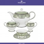 Сервиз чайный Brilliance 17 предметов на 6 персон, костяной посеребрение, NARUMI