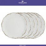 Набор обеденных тарелок White with Gold, 6 шт, D 27 см, костяной позолота, NARUMI