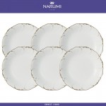 Набор глубоких тарелок White with Gold, 6 шт, D 19 см, костяной позолота, NARUMI
