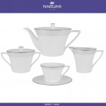 Сервиз чайный Breeze 17 предметов на 6 персон, костяной посеребрение, NARUMI