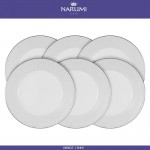 Набор из 6 десертных тарелок Breeze, D 21 см, костяной посеребрение, NARUMI