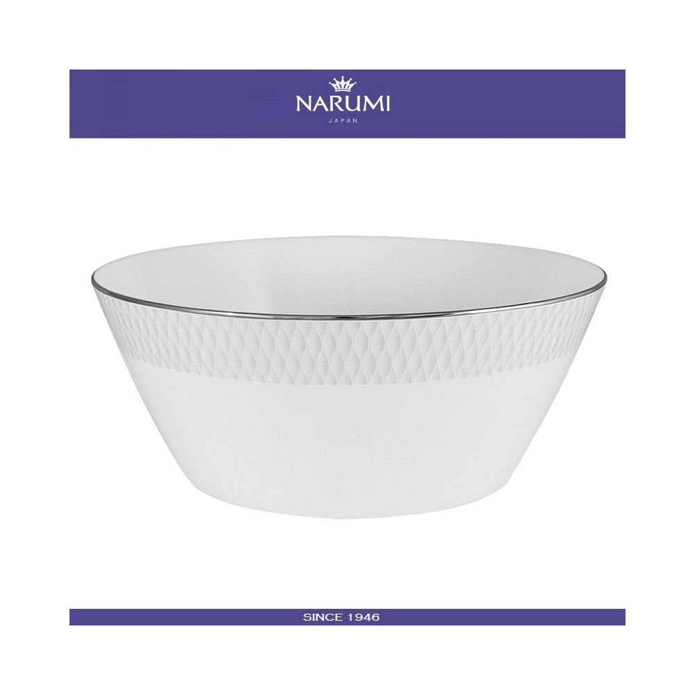 Салатник Breeze, D 23 см, костяной посеребрение, NARUMI