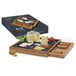 Набор для сыра: доска с сырорезкой и 4 ножа, стекло, дерево, серия "World of Cheese", R2S