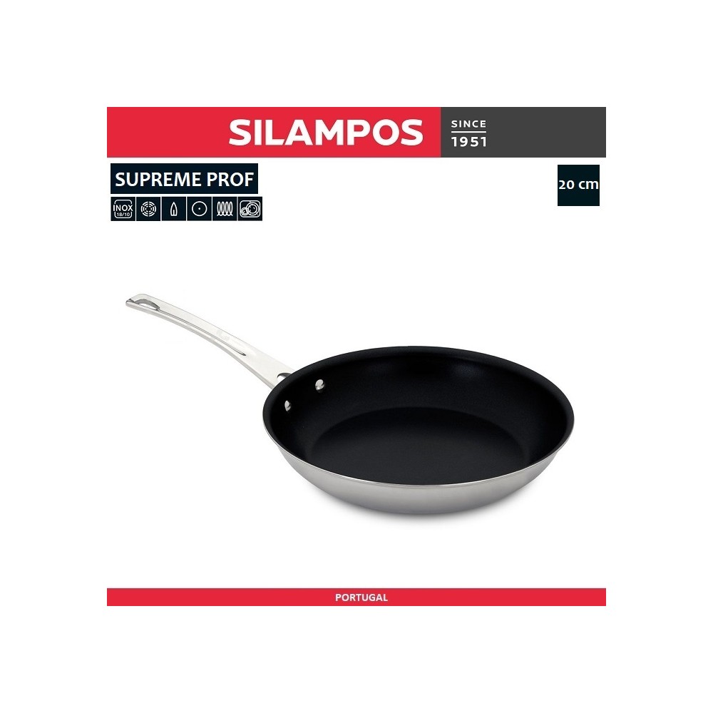 Антипригарная сковорода SUPREME PROF, D 20 см, Silampos