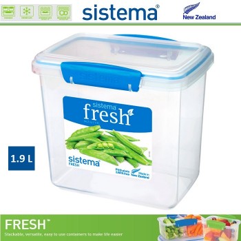 Контейнер высокий, FRESH синий, 1.9 л, эко-пластик пищевой, SISTEMA